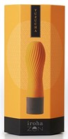 Оранжевый рифленый мини-вибратор IROHA ZEN YUZUCHA - 12,7 см. - фото 1368081