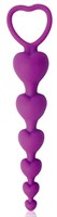 Фиолетовая анальная цепочка с сердечками - 14,5 см. - фото 1316951