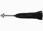 Черная многохвостовая плеть с витой ручкой - 63 см. - фото 1317168