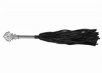 Черная многохвостая плеть с витой ручкой - 63 см. - фото 1317172