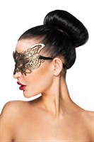 Золотистая карнавальная маска  Беллатрикс  - фото 1317191