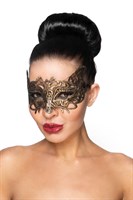 Золотистая карнавальная маска  Беллатрикс  - фото 1317189