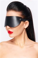 Черная кожаная маска без прорезей для глаз - фото 1317246
