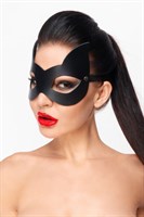 Черная маска  Кошечка  с ушками - фото 1317250