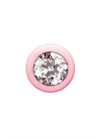 Розовая анальная цепочка с кристаллом Buddy - 17,7 см. - фото 1368280
