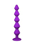 Фиолетовая анальная цепочка с кристаллом Buddy - 17,7 см. - фото 1317323