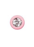 Розовая анальная цепочка с кристаллом Chummy - 16 см. - фото 1368288