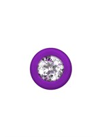 Фиолетовая анальная цепочка с кристаллом Chummy - 16 см. - фото 1317439