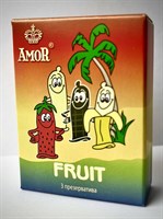 Ароматизированные презервативы AMOR Fruit  Яркая линия  - 3 шт. - фото 1416900