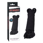 Хлопковая черная верёвка для любовных игр Mini Silk Rope - 10 м. - фото 1425205