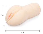Телесная реалистичная вагина-мастурбатор из био-кожи - фото 1424639