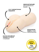 Телесная реалистичная вагина-мастурбатор из био-кожи - фото 1424640