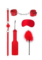 Красный игровой набор БДСМ Introductory Bondage Kit №4 - фото 305087