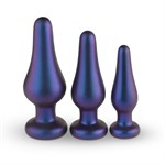 Набор из 3 фиолетовых анальных пробок Comets Butt Plug Set - фото 1412632