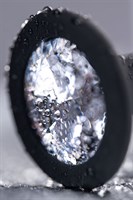 Черная анальная втулка с прозрачным стразом - 7,2 см. - фото 1319002