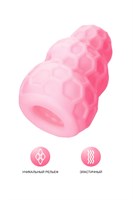 Розовый рельефный мастурбатор Flaff - фото 308990