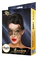 Золотистая карнавальная маска  Алькор  - фото 1320096