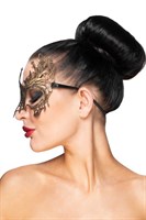 Золотистая карнавальная маска  Селена  - фото 1320134