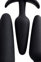 Набор из 3 черных анальных втулок Eridani - фото 1368686