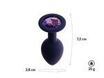 Черничная анальная пробка с фиолетовым кристаллом Gamma S - 7,2 см. - фото 1368756