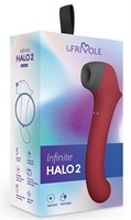 Бордовый вакуумный вибростимулятор с нагреваемой ручкой Halo 2 - 22,5 см. - фото 1368775