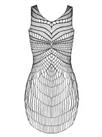 Оригинальное сетчатое платье с разрезами по бокам - фото 1320730