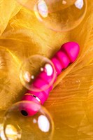 Розовый рельефный вибромассажер - 16 см. - фото 1368884
