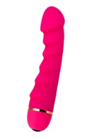 Розовый рельефный вибромассажер - 16 см. - фото 1368875