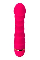 Розовый рельефный вибромассажер - 16 см. - фото 1368871