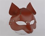 Коричневая кожаная маска  Лиса  - фото 1368890