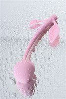 Розовый силиконовый вагинальный шарик с лепесточками - фото 308342
