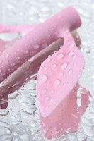 Розовый силиконовый вагинальный шарик с лепесточками - фото 308343