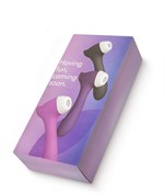 Фиолетовый клиторальный стимулятор Joy с функцией вибратора - 18,9 см. - фото 1322755