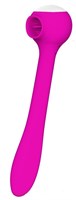 Розовый универсальный вибратор Drago с язычком - 18,3 см. - фото 1322782