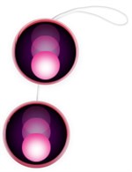 Розовые двойные вагинальные шарики с петелькой - фото 1322912