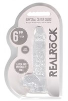 Прозрачный фаллоимитатор Realrock Crystal Clear 6 inch - 17 см. - фото 1417955