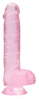Розовый фаллоимитатор Realrock Crystal Clear 8 inch - 21 см. - фото 1427854