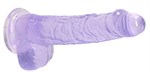 Фиолетовый фаллоимитатор Realrock Crystal Clear 9 inch - 25 см. - фото 1417682