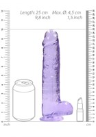 Фиолетовый фаллоимитатор Realrock Crystal Clear 9 inch - 25 см. - фото 1417683