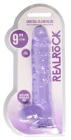 Фиолетовый фаллоимитатор Realrock Crystal Clear 9 inch - 25 см. - фото 1417684