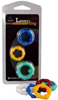 Набор из 3 цветных эрекционных колец Love Ring - фото 1323863