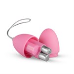 Розовое виброяйцо Vibrating Egg с пультом ДУ - фото 1369038