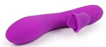 Фиолетовый рельефный вибратор-кролик QUEJOY - 25 см. - фото 1324643