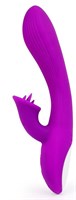 Фиолетовый рельефный вибратор-кролик QUEJOY - 25 см. - фото 1324642