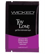 Лубрикант на водной основе для использования с игрушками WICKED Toy Love - 3 мл. - фото 1369065