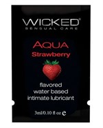 Лубрикант с ароматом клубники Wicked Aqua Strawberry - 3 мл. - фото 1369068