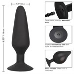 Черная расширяющаяся анальная пробка XL Silicone Inflatable Plug - 16 см. - фото 1325058