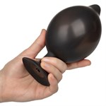 Черная расширяющаяся анальная пробка XL Silicone Inflatable Plug - 16 см. - фото 1325059