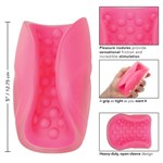 Розовый рельефный мастурбатор Beaded Grip - фото 1325077