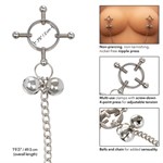 Металлические зажимы для сосков на цепочке Nipple Grips 4-Point Nipple Press with Bells - фото 1348862